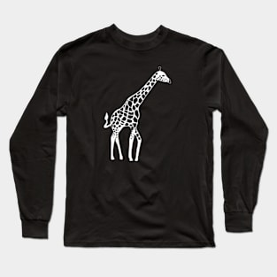 Giraffe black and white illustration design Long Sleeve T-Shirt